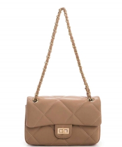 Diamond Quilted Classic Shoulder Bag 118-6582 APRICOT